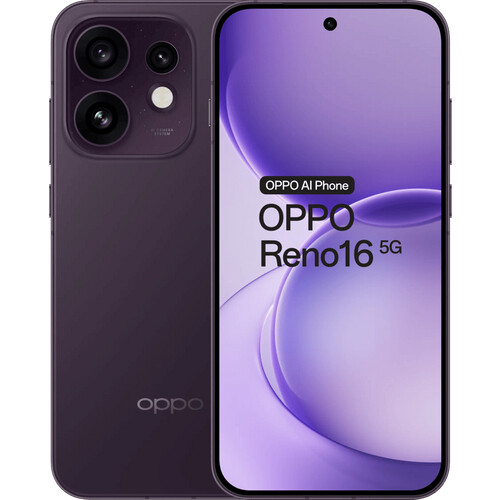 De OPPO Reno16 512GB Paars 5G is een smartphone ...