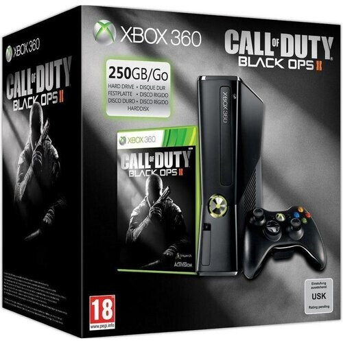 Microsoft Xbox 360 Slim Console 250GB + Black OPS ...